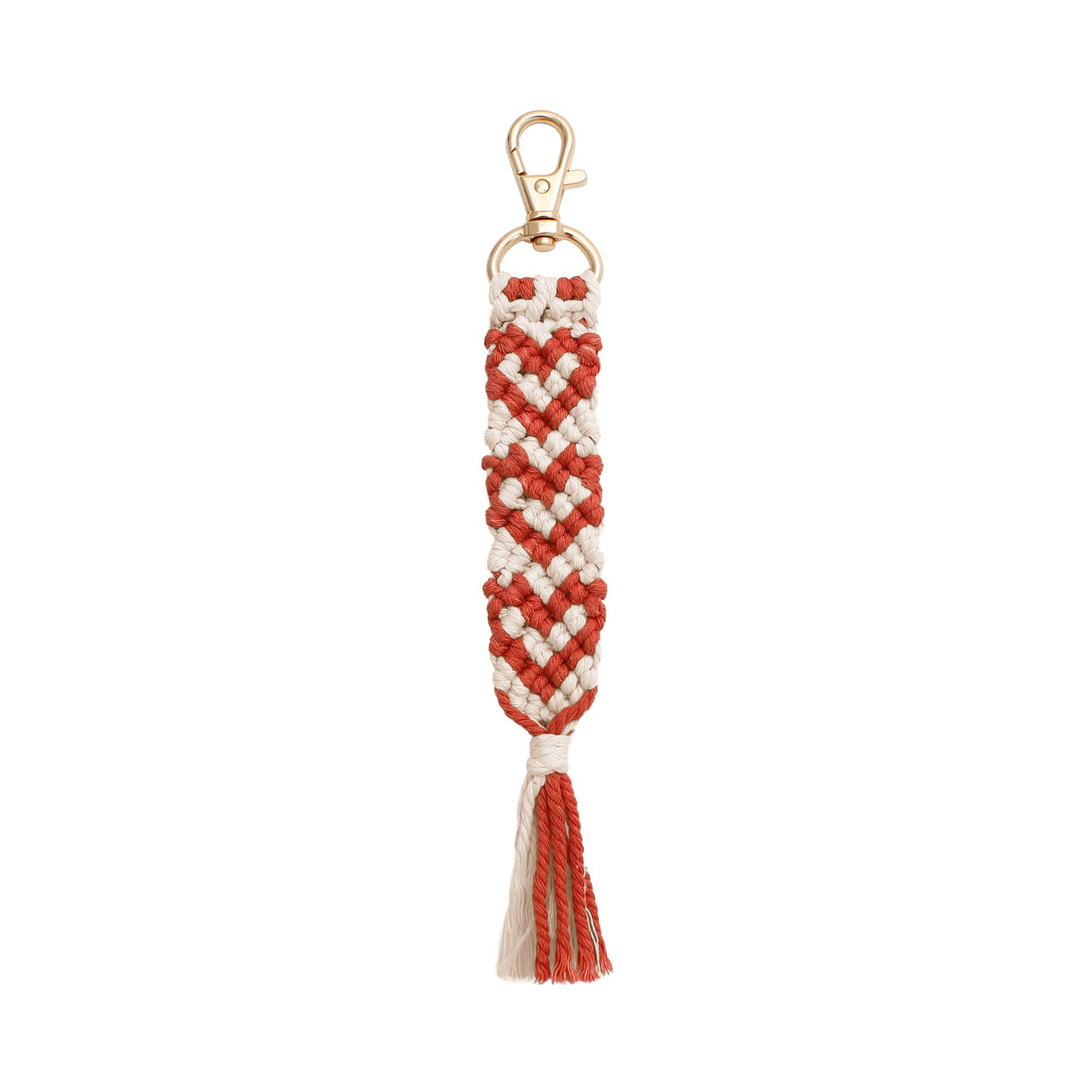 Venta al por mayor, llavero de muñeca de cuerda de algodón tejido a mano con amor en forma de corazón para el Día de San Valentín, aleación de Zinc